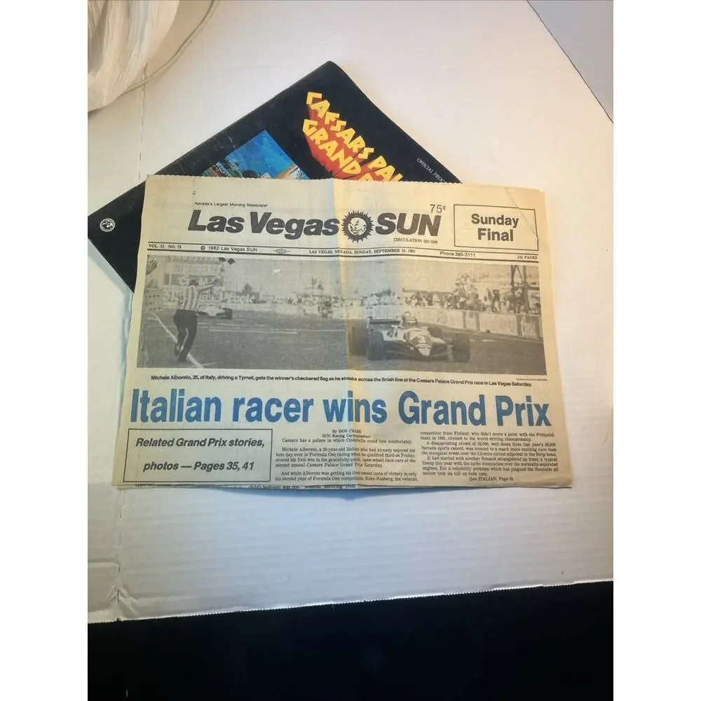 Metal Sign - 1982 Caesars Palace Parking Lot Racing Program - 10x14 inches